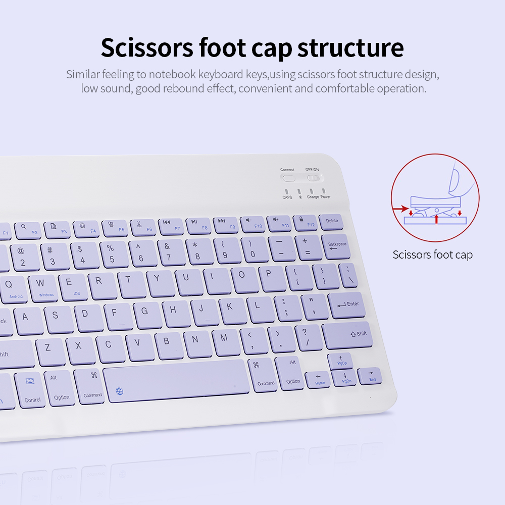 Bàn Phím BT Không Dây 10 Inch Có Thể Sạc Lại Nhiều Màu Sắc Cho Máy Tính Bảng Điện Thoại Di Động