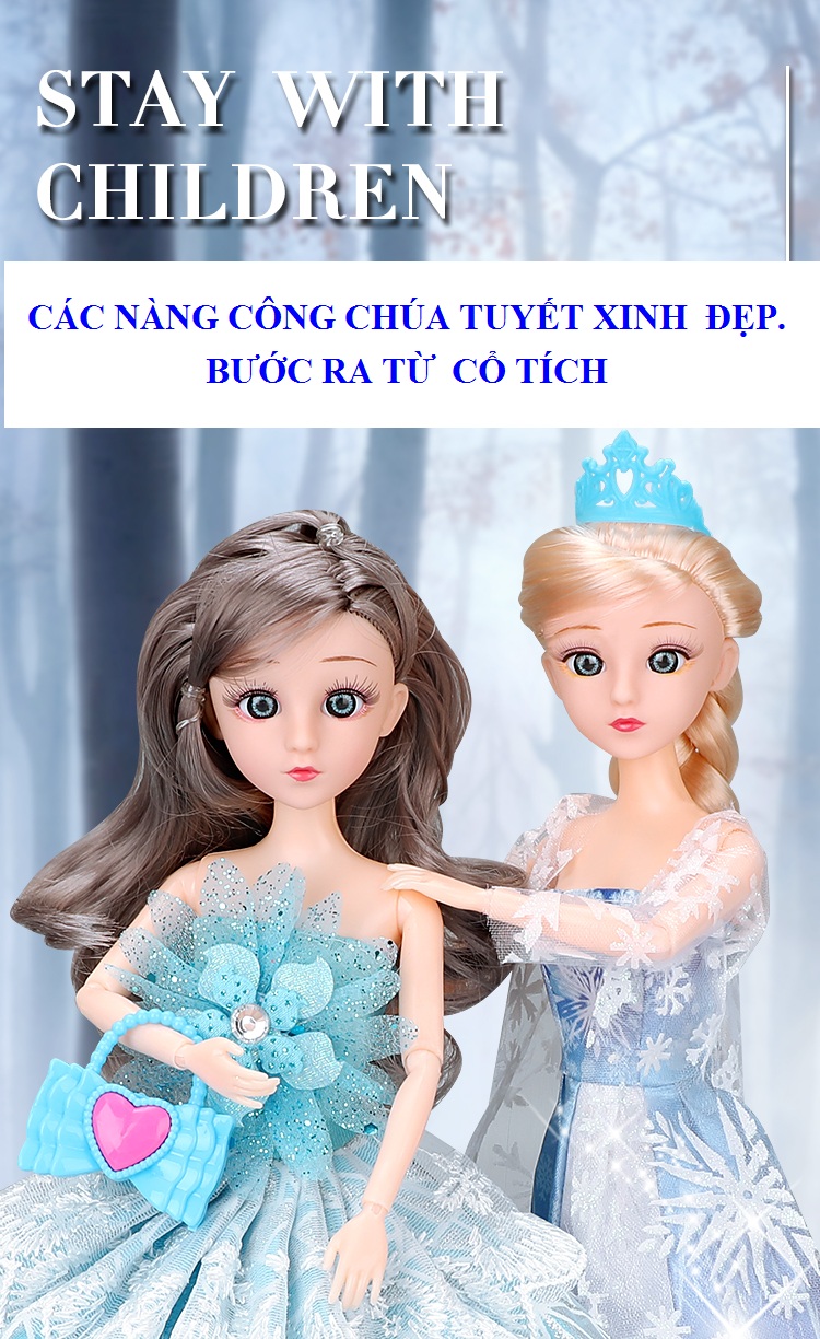 Bộ đồ chơi búp bê Barbie [Công chúa tuyết Elsa]-Hộp quà tặng sang trọng cho bé