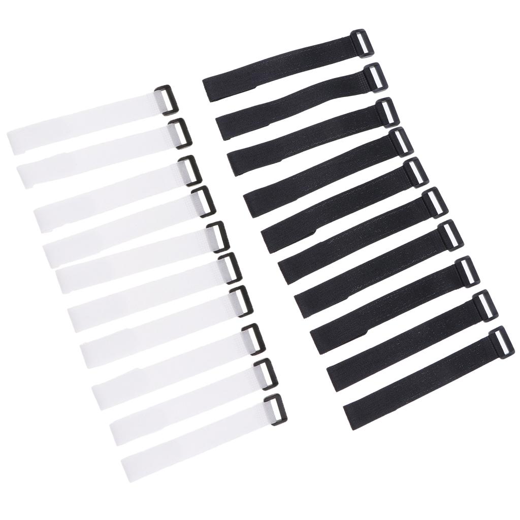 2x10 Pcs Fishing Rod Belt Bands Ties Straps Magic Sticker black