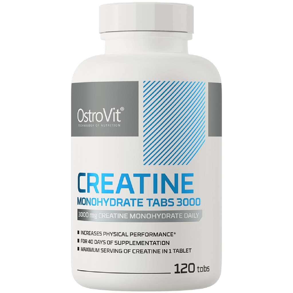 OstroVit Creatine Monohydrate (3000mg - 3300mg 120 Viên) - Giúp Tăng Sức Mạnh, Sức Bền, Bổ Sung Trước Khi Tập Dạng Viên