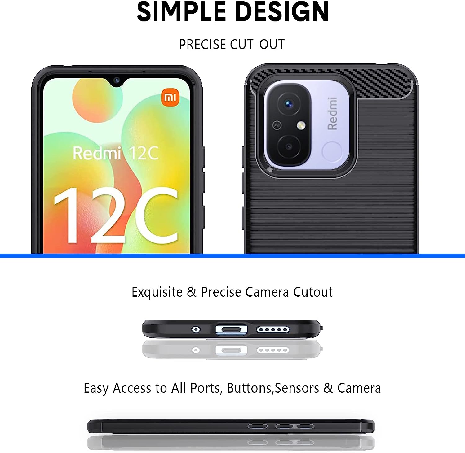 Ốp lưng chống sốc vân kim loại cho Xiaomi Redmi 12C / Poco C55 / Redmi 11A hiệu Likgus - Hàng nhập khẩu