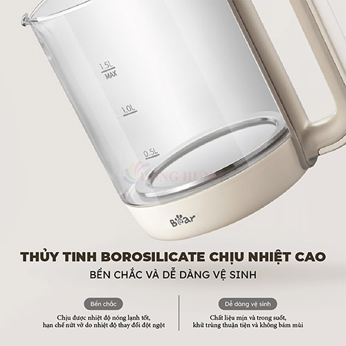 Bình pha trà giữ nhiệt Bear SB-PT15K - Hàng chính hãng