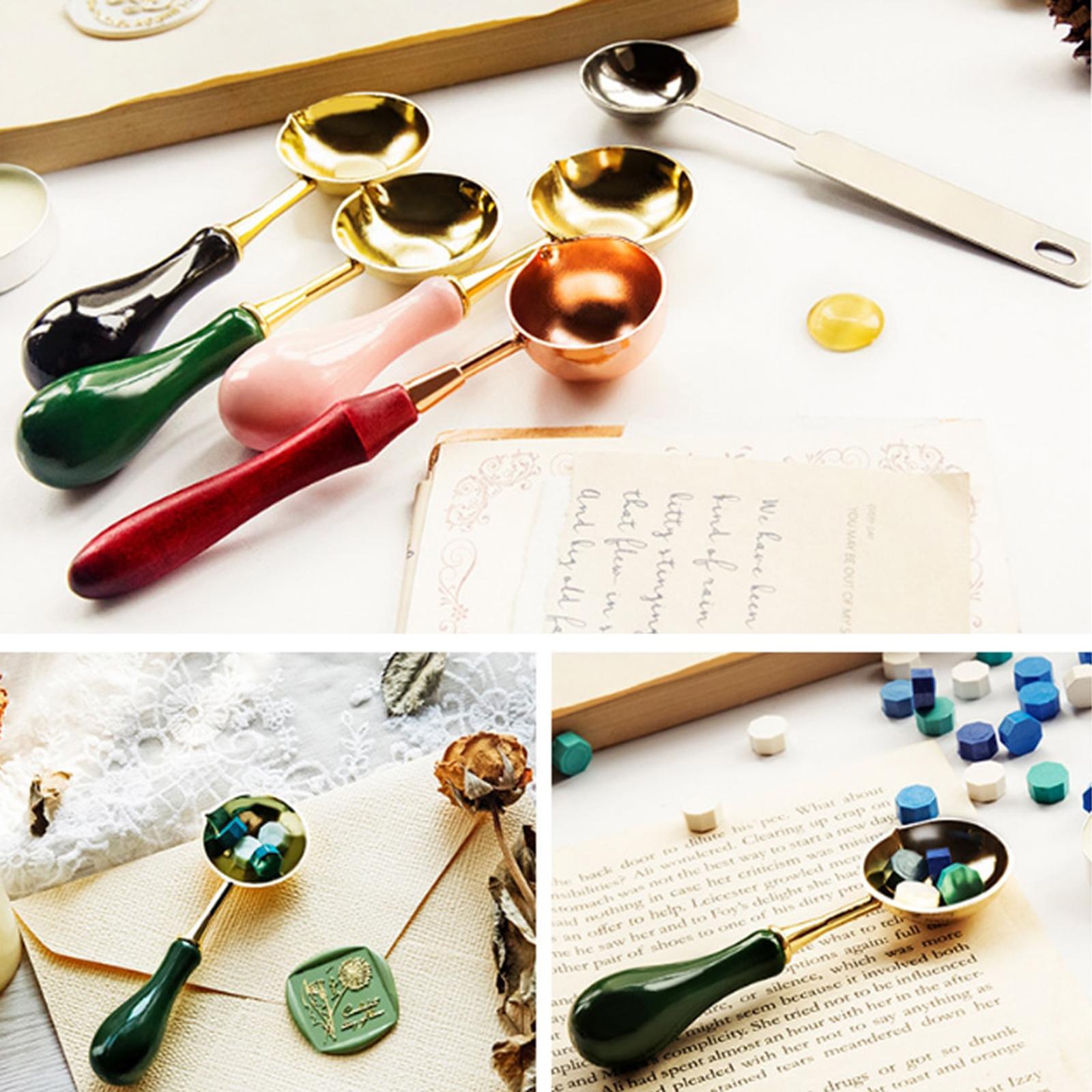 Wax Seal Kit Sealing Wax Melting Spoons Wax Spoon Wax Sticks Beads Spoon for Arts Crafts Wax Sealing Stamp Wax Beads Gifts