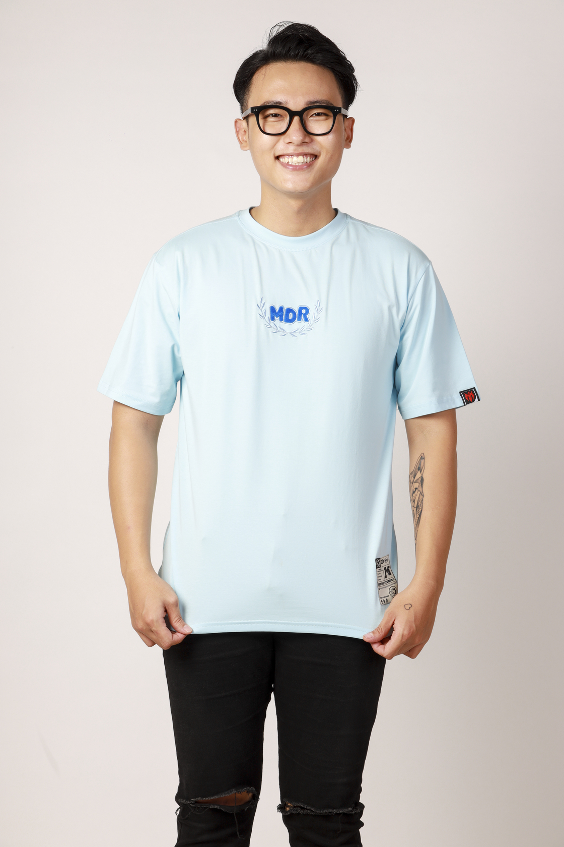 Áo thun Form Rộng Tay Lỡ Unisex Thêu Logo MDR Cao Cấp Local Brand M Studio