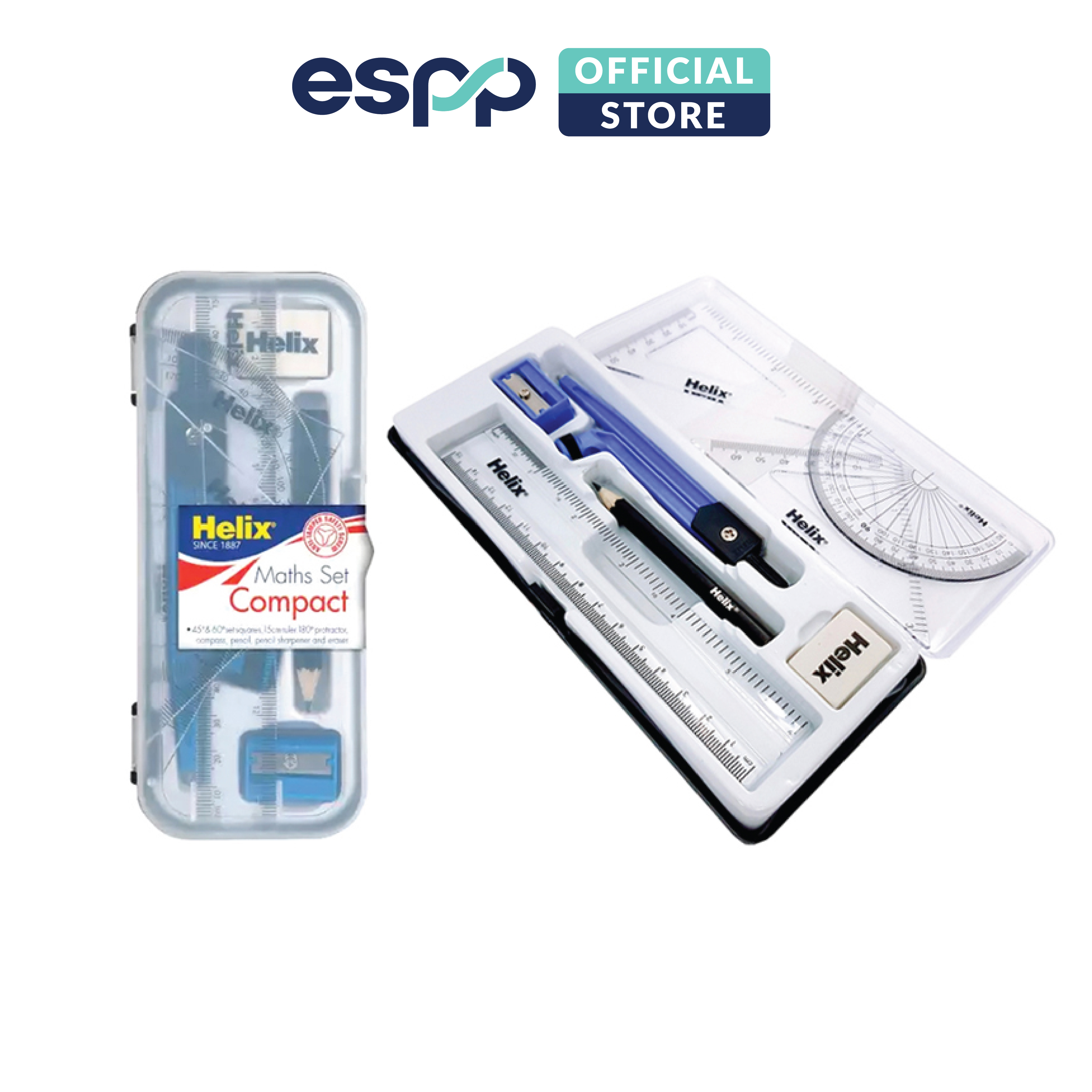 8 món Bộ thước + Compa mẫu Value Set Oxford - HELIX
