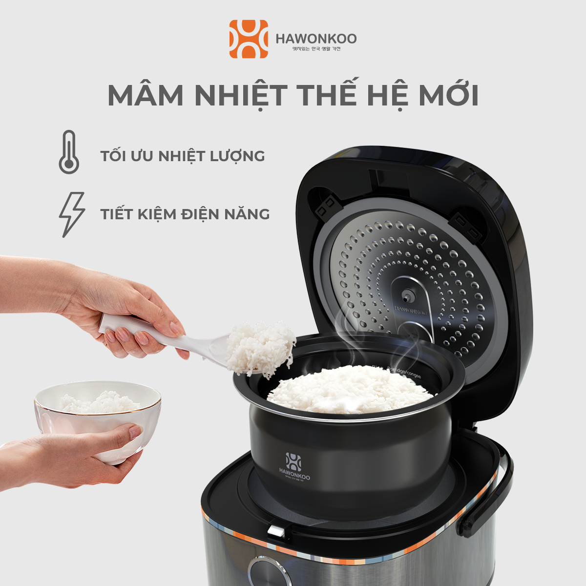 Nồi Cơm Điện Tử HAWONKOO RCH-150-BA 1,5 Lít Nấu Cơm Ngon Hàng Chính Hãng Bảo Hành 12 Tháng - Thương Hiệu Hàn Quốc