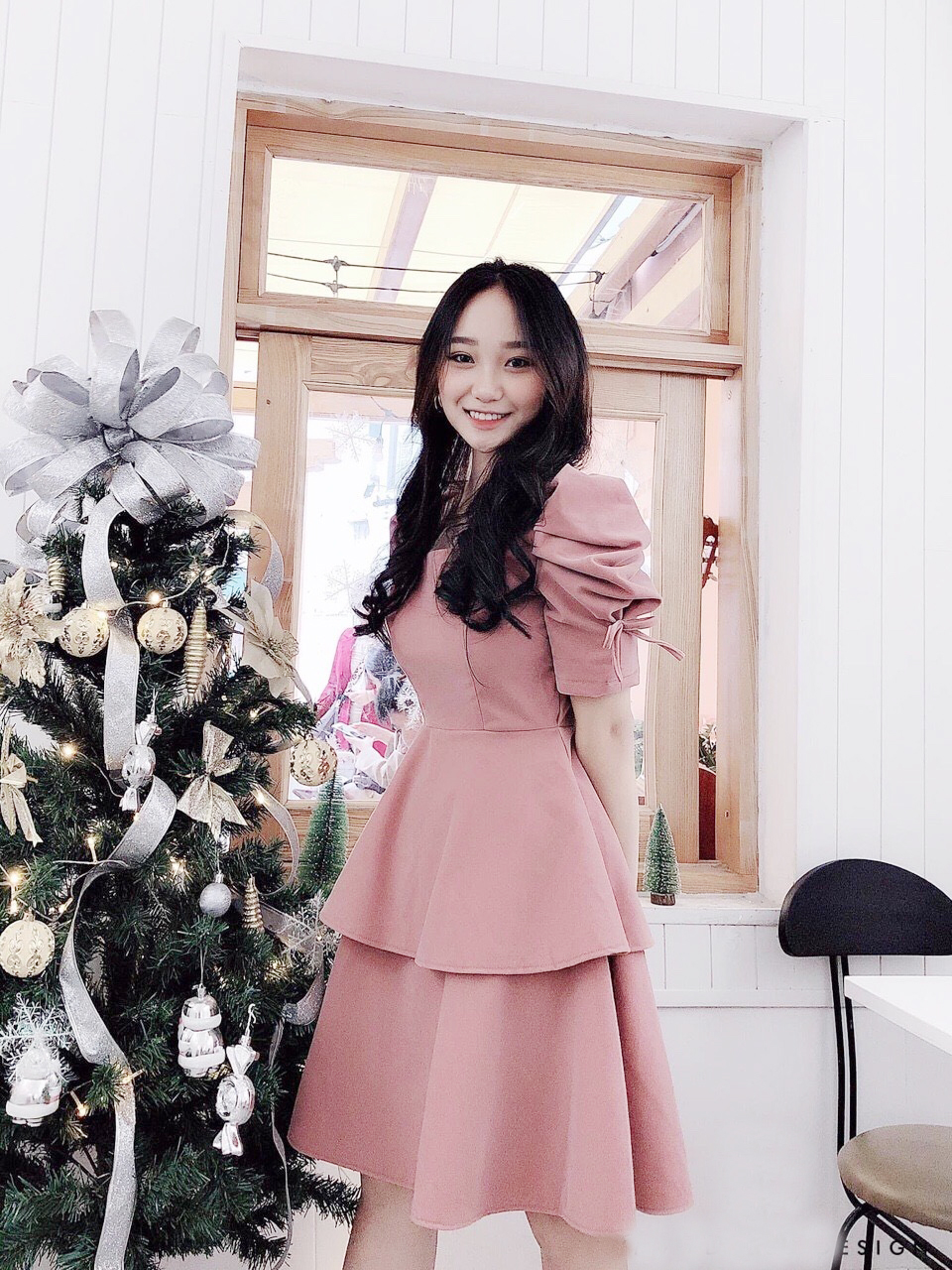 ĐẦM XÒE 2 TÀNG CỔ VUÔNG TAY PHỒNG NHẸ SIZE 45KG ĐẾN 70KG