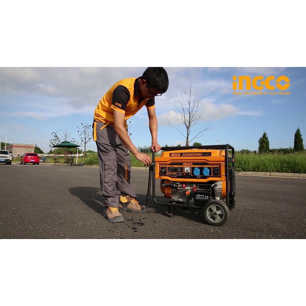 5KW Máy phát điện dây đồng dùng xăng hiệu INGCO GE55003 giật nổ + đề điện