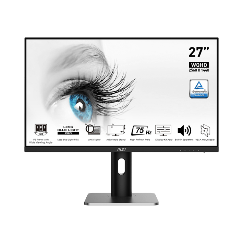 Màn hình MSI PRO MP273QP 27inch/WQHD/IPS/5ms/350cd/75Hz/2HDMI+DP/Loa 2 x 2W - Hàng Chính Hãng