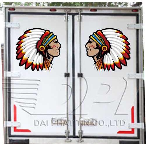 Tem Dán Tù Trưởng Xe Tải.Tem Xe Tải.Tem Thổ Dân Mẫu Mới 2021, decal tù trưởng thổ dân da đỏ chất liệu decan cao cấp