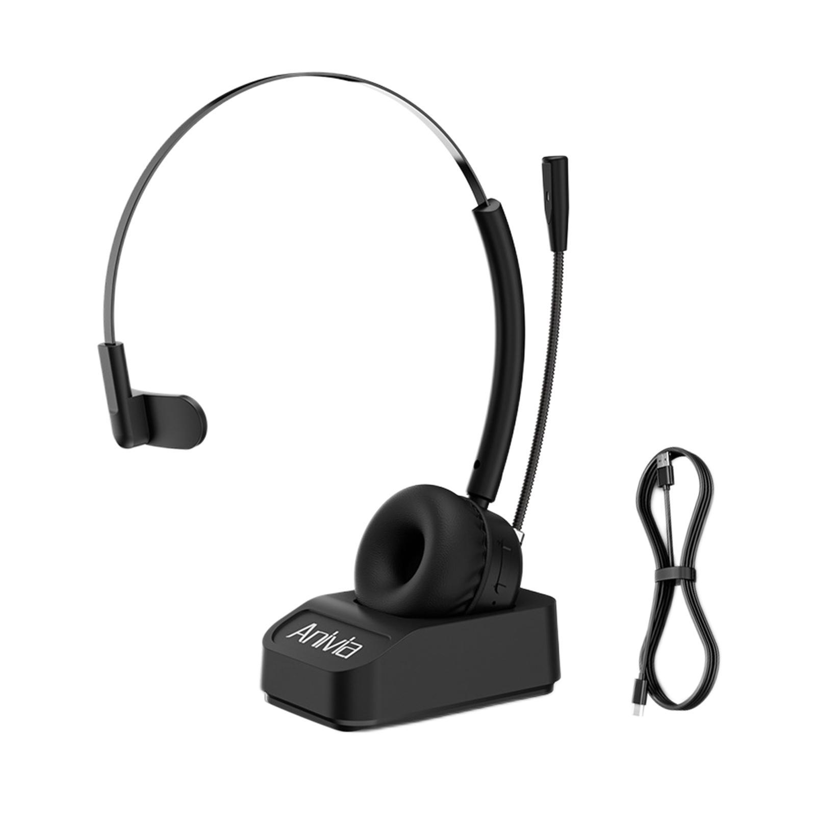 Bluetooth Headset with Charging Dock Earphone for  Call Center