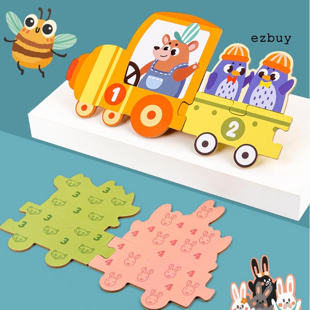 EY-Wooden Number Cartoon Traffic Scene Puzzles Intelligence Development Kids Toys