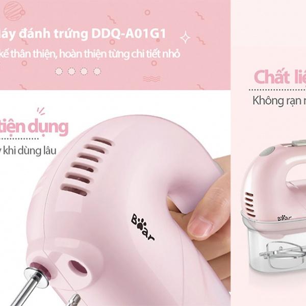 Máy Đánh Trứng Đánh Kem Cầm Tay Bear, 5 tốc độ. Máy đánh trứng mini hàng chính hãng Bear| Gia dụng HAGU.