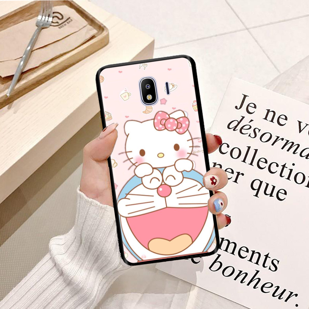 Ốp lưng điện thoại Samsung Galaxy J4 viền silicon dẻo TPU  hình Doremon Làm Duyên - Hàng chính hãng