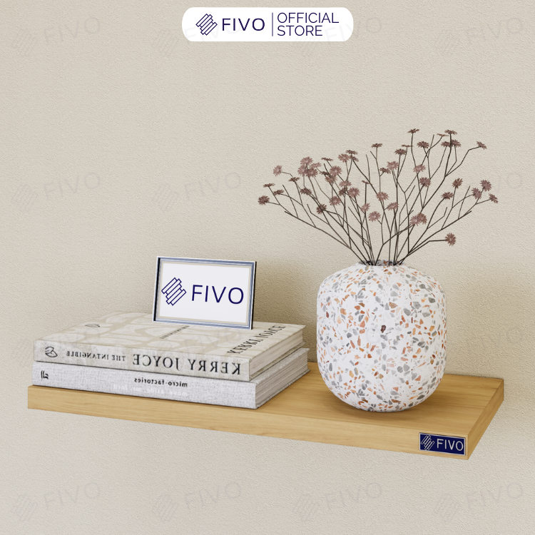 Kệ Treo Tường Trang Trí Decor FIVO Mã FB41 Chất Liệu Gỗ Chống Ẩm Dày 17mm, Tiết Kiệm Diện Tích, Đinh Âm Tường Chắc Chắn