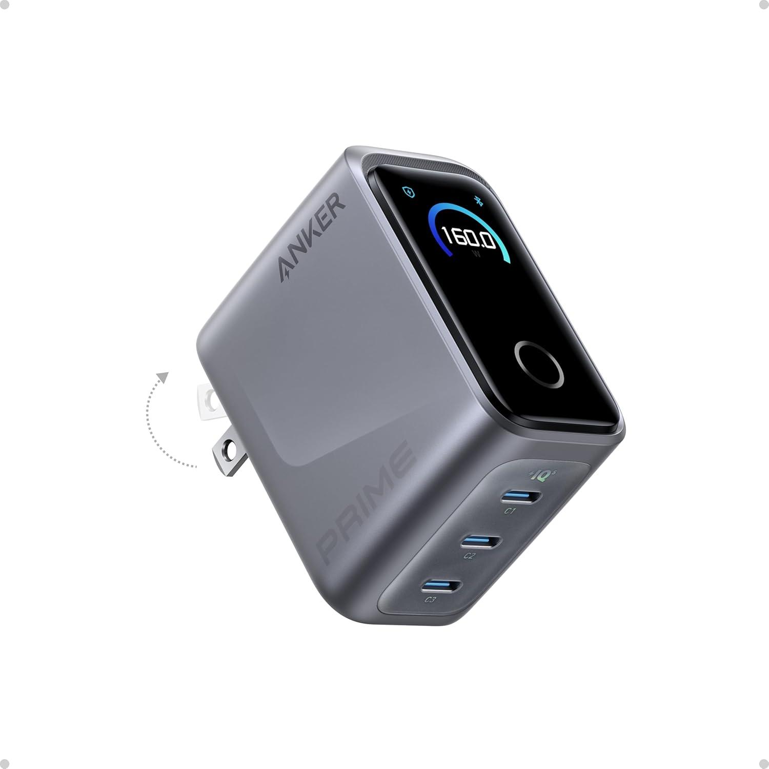 Củ sạc Anker Prime 3C 160W Bạc (Silver) A2687 - Hàng Chính Hãng