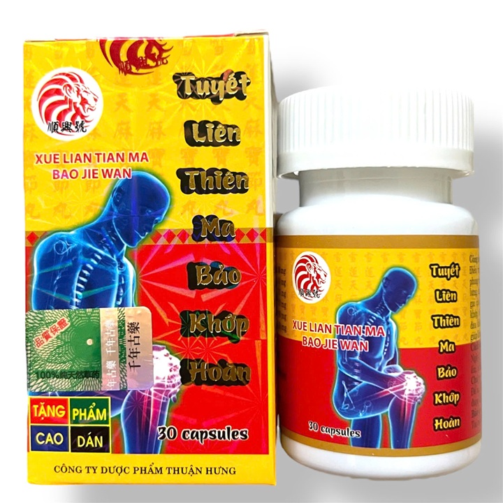 Viên uống Tuyết liên thiên ma bảo khớp hoàn - Loại xịn - Hỗ trợ đau nhức xương khớp, nhức khớp gối, tê bì chân tay, đau mỏi lưng, cổ vai gáy, thoát vị đĩa đệm - Hộp 30 viên - Xuất xứ Malaysia - Mã số 1340