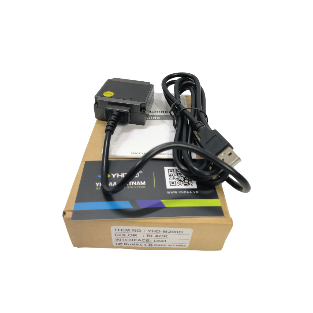 Máy quét mã vạch dạng Mô-đun Mini dùng dây YHD-M200D quét siêu nhạy, quét được tất cả các mã - Hàng Nhập Khẩu