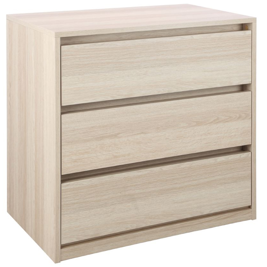 Tủ Đựng Đồ Molly/P Màu 3 Ngăn Kéo Gỗ Sồi Trắng (80 x 49.7 x 75.5 cm) Index Living Mall Nhập Khẩu Thái Lan