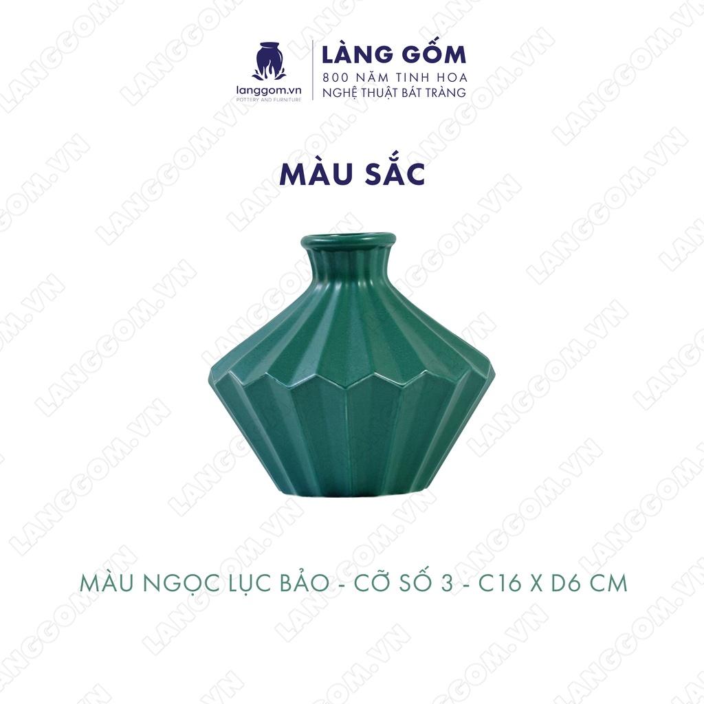 Bình hoa, lọ hoa Gốm sứ Bát Tràng cao cấp Men mát kim cương dùng làm quà tặng, trang trí - Làng Gốm Bát Tràng