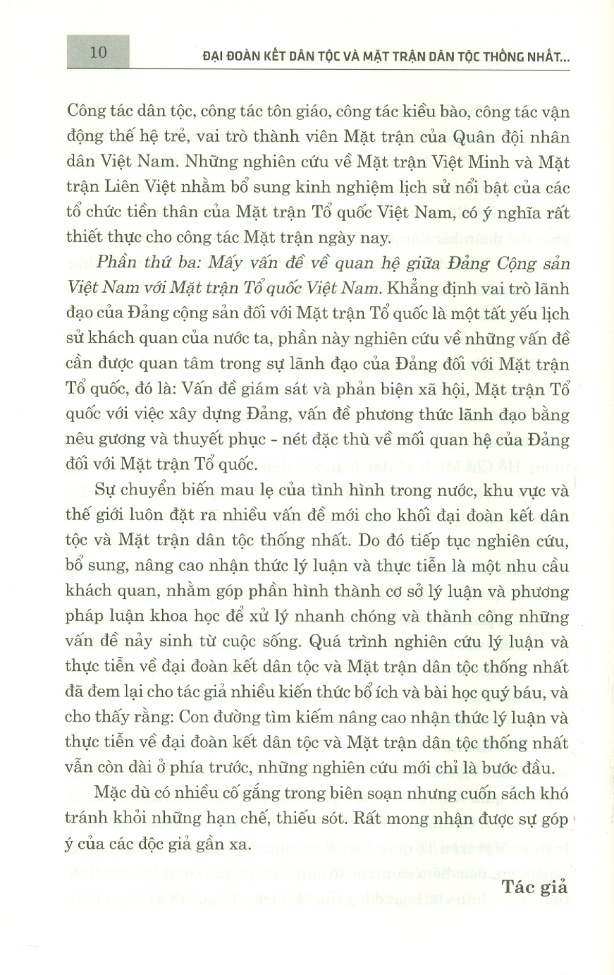Đại Đoàn Kết Dân Tộc Và Mặt Trận Dân Tộc Thống Nhất - Một Số Vấn Đề Lý Luận Và Thực Tiễn