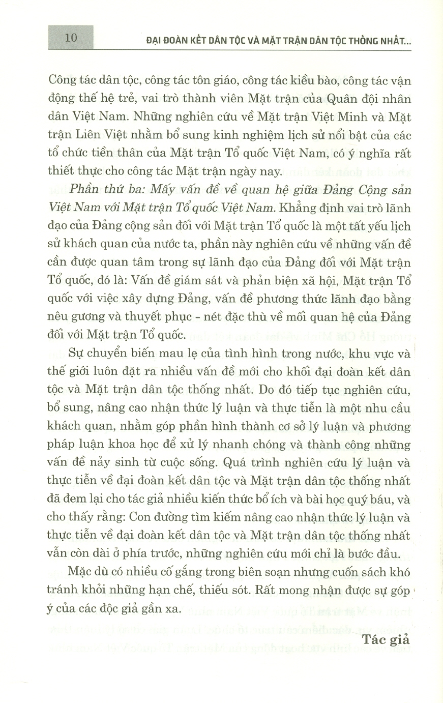 Đại Đoàn Kết Dân Tộc Và Mặt Trận Dân Tộc Thống Nhất - Một Số Vấn Đề Lý Luận Và Thực Tiễn (Bản giới hạn in 100 bản)