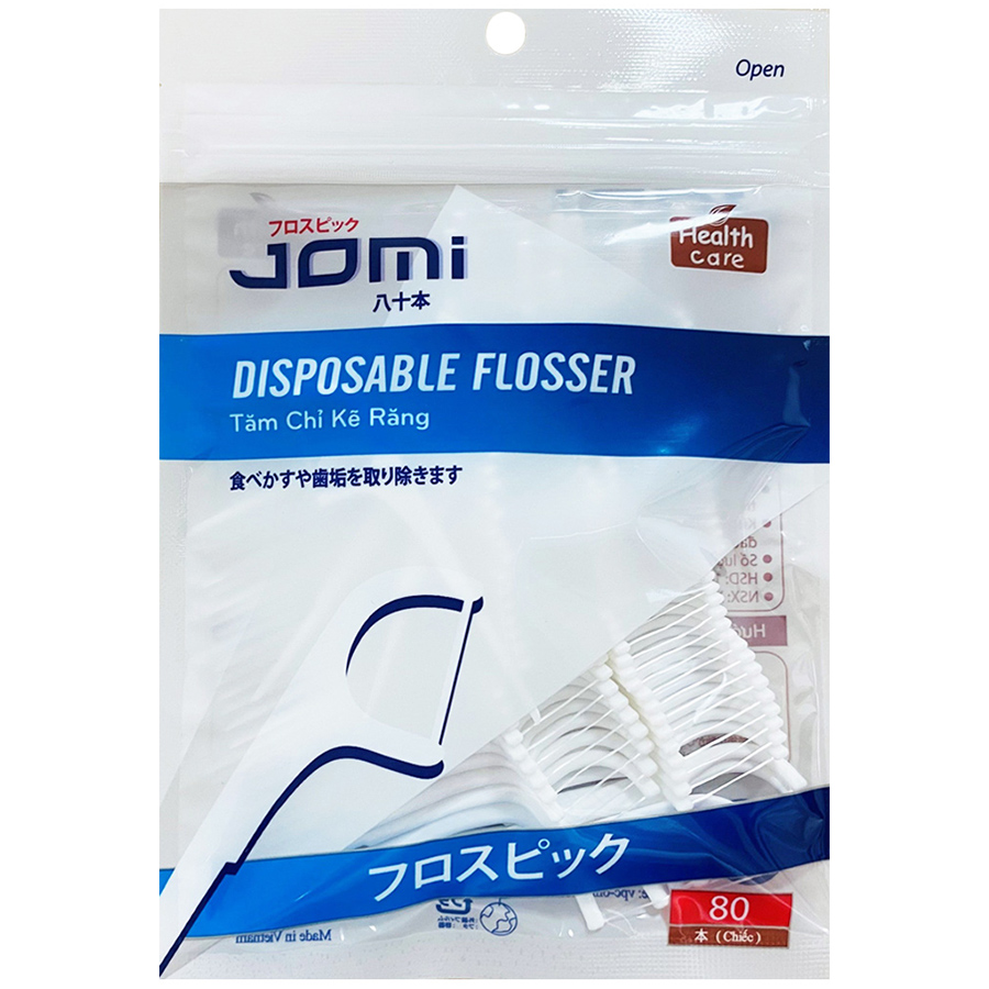 Combo 3 Túi Tăm Chỉ Kẽ Răng Chất Lượng Nhật Bản Jomi Disposable Flosser (80 chiếc/túi)