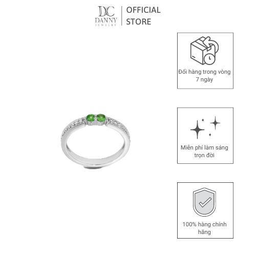 Nhẫn Nữ Danny Jewelry Bạc 925 Xi Rhodium Đá Garnet Viền CZ N0109