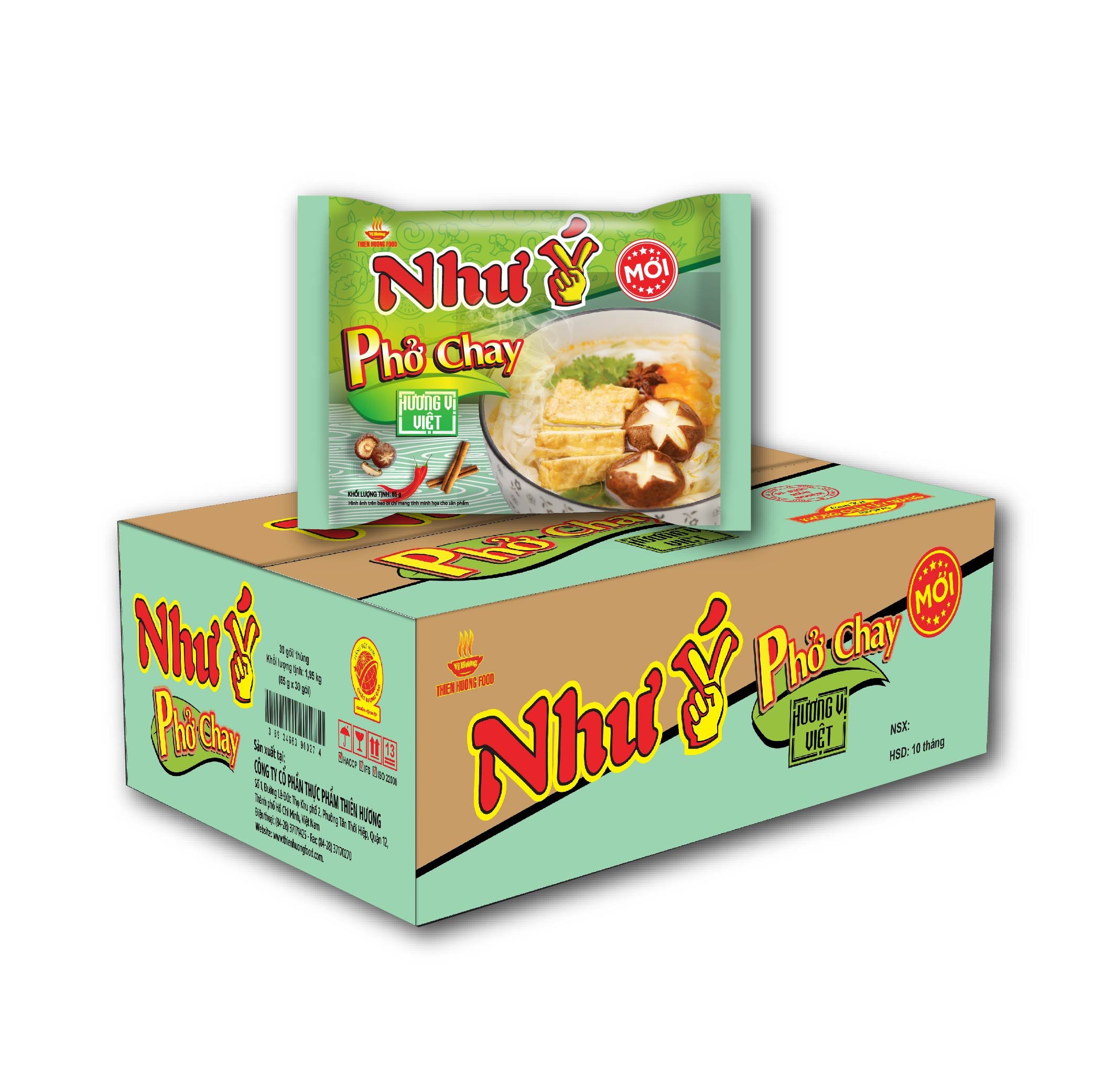 Thùng 30 gói Phở Chay Như Ý 65g/gói