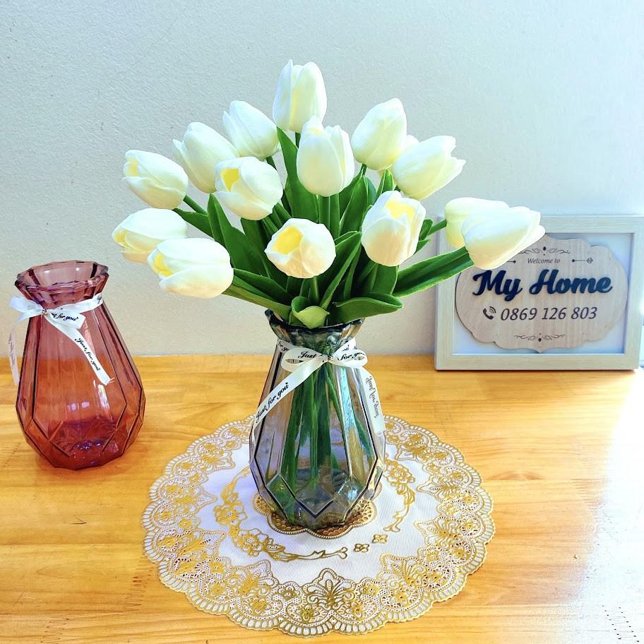 Lọ hoa thủy tinh cao cấp dạng MÚI KHẾ phong cách Bắc Âu 15cm và 18cm sang trọng, trang trí, hoa để bàn