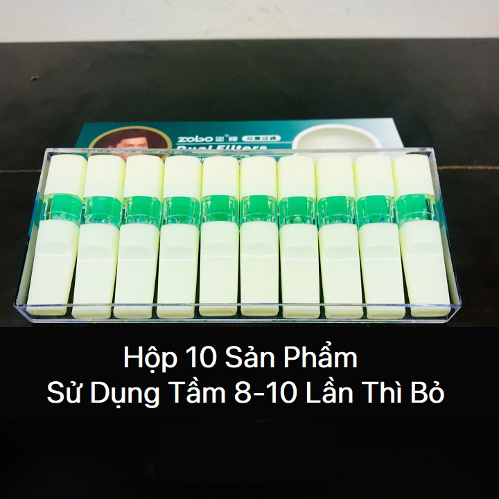 Bộ 10 Đầu Lọc Thuốc Dùng 1 lần ZoBo ZD 002 Chất Lượng Cao Bảo Vệ Sức Khoẻ