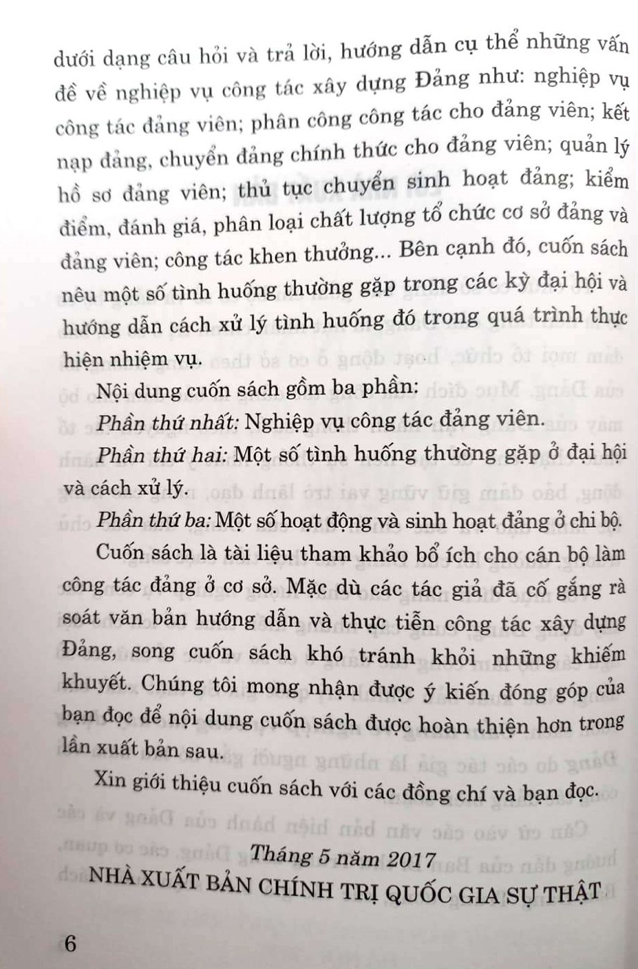Cẩm nang về nghiệp vụ công tác xây dựng Đảng