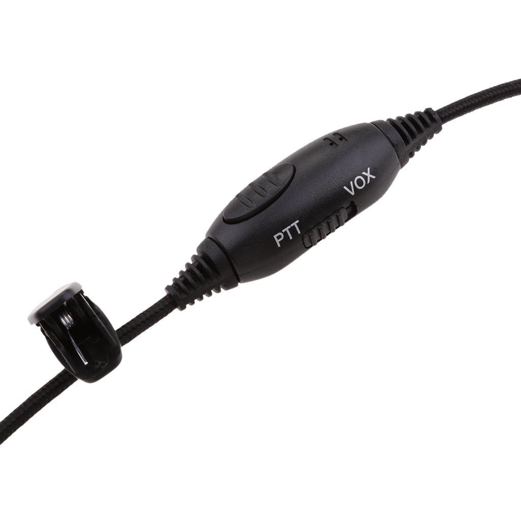 2 Pin Overhead Earpiece Headset with Mic PPT for 2 Way Radio Walkie Talkie