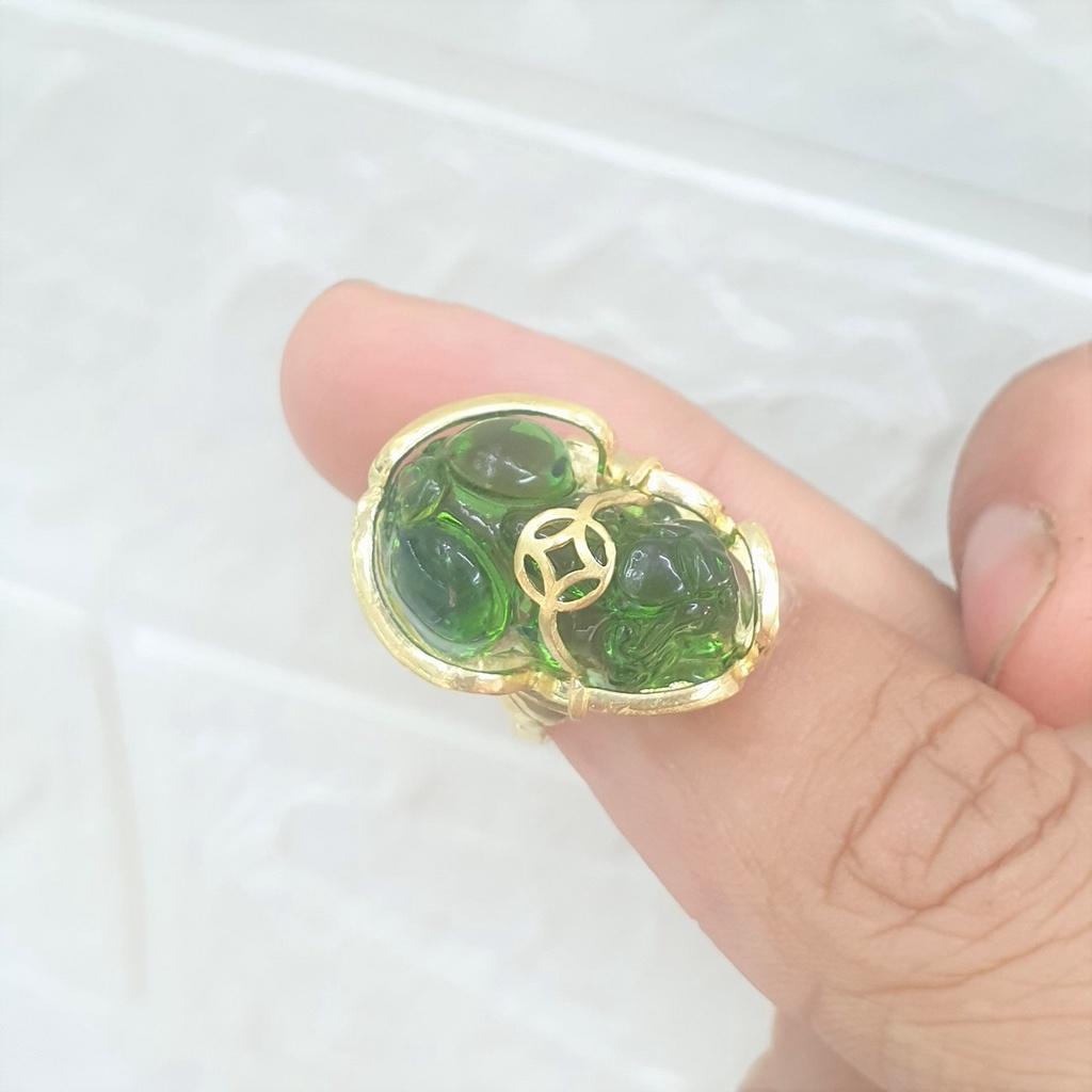 Nhẫn Tỳ Hưu Vàng Đá Vonfram Cao Cấp-Bao dùng 5 năm trên mọi điều kiện