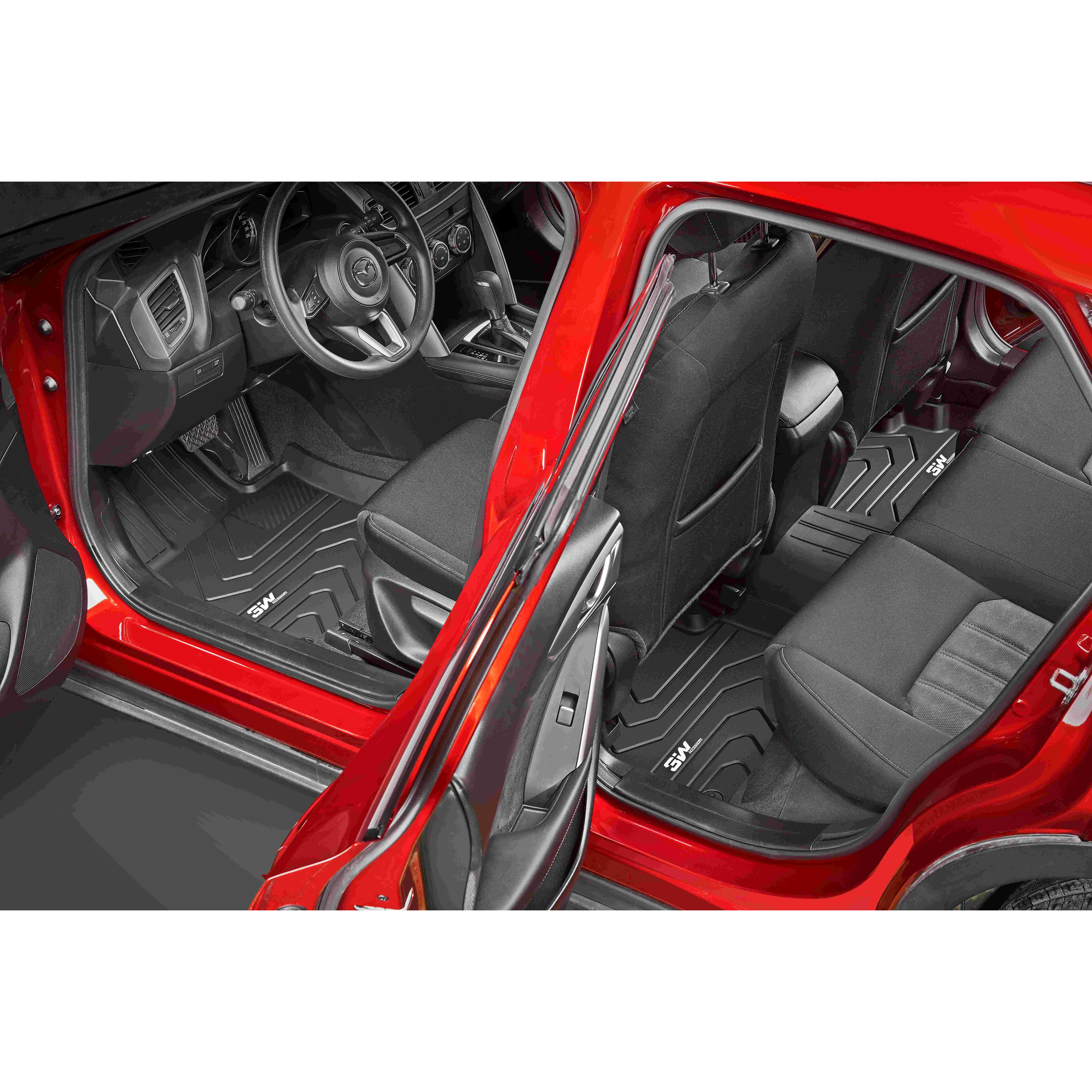 Thảm lót sàn xe ô tô dành cho MAZDA 3 AXELA 2013-2019 Nhãn hiệu Macsim 3W chất liệu nhựa TPE đúc khuôn cao cấp - màu đen