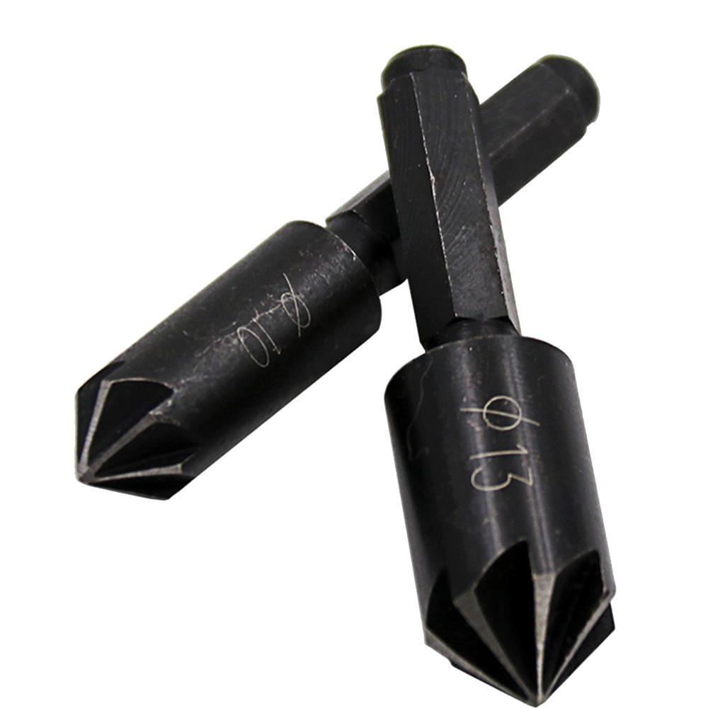 2Pcs Chamfering Cutter Drill Bit Cutting Tool Seven-edged Cutter