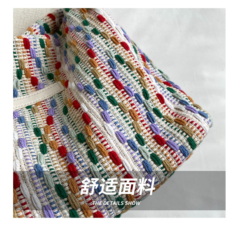 Túi Tote Túi Vải Canvas Phong Cách Hàn Quốc, Có Khóa Miệng Ngăn Phụ ULZZANG Vải Dệt Thổ Cẩm Siêu Đẹp