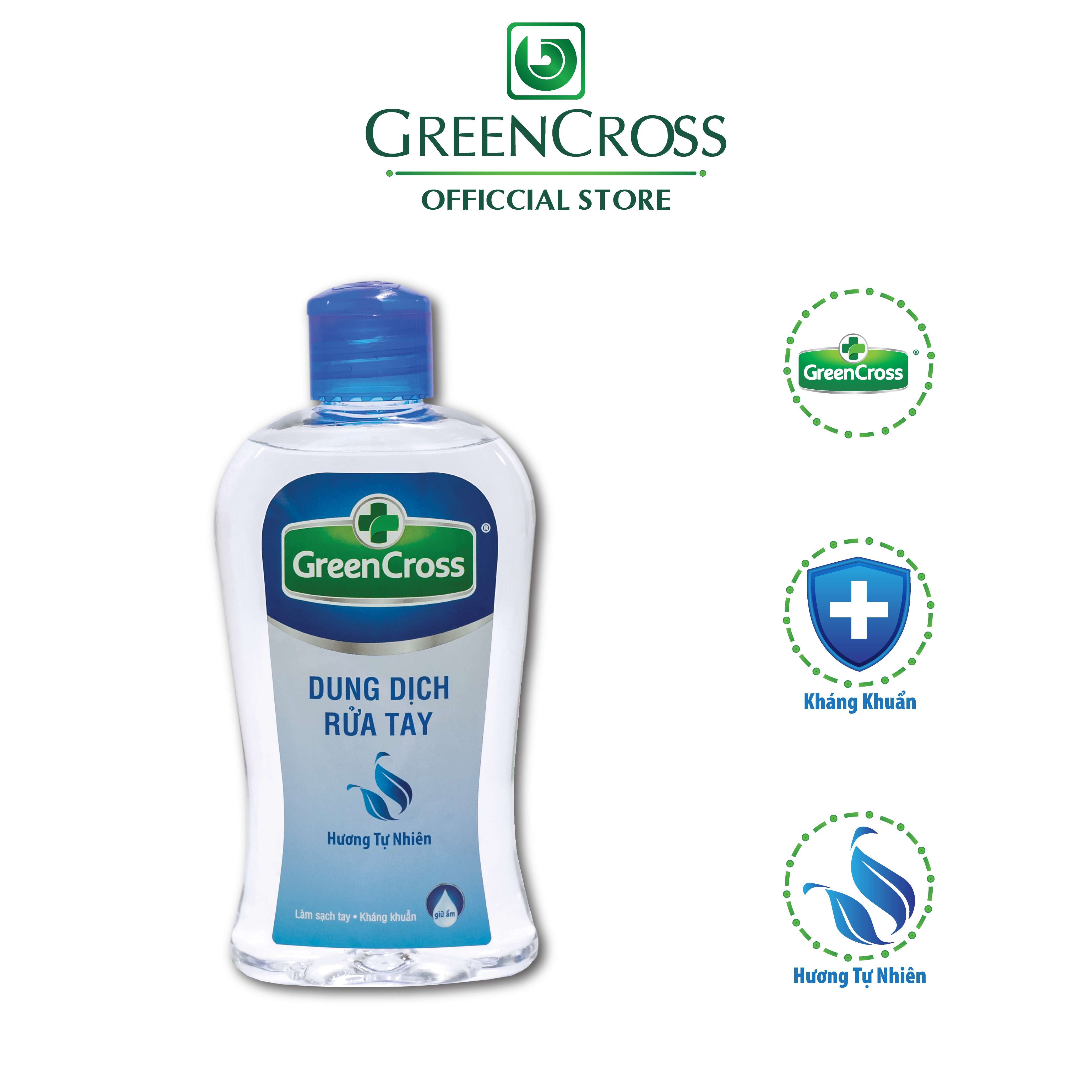 COMBO 2 CHAI 500ML NƯỚC RỬA TAY GREEN CROSS - Tặng thêm 1 Chai Nước rửa tay Green Cross 250ml Greentea