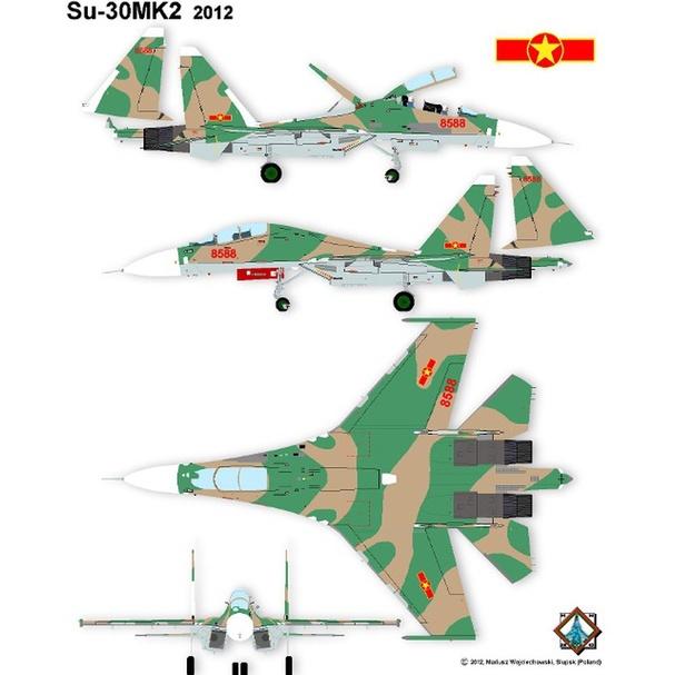 Mô hình máy bay SU-30Mk2 phiên bản KQND Việt Nam tỉ lệ 1/72