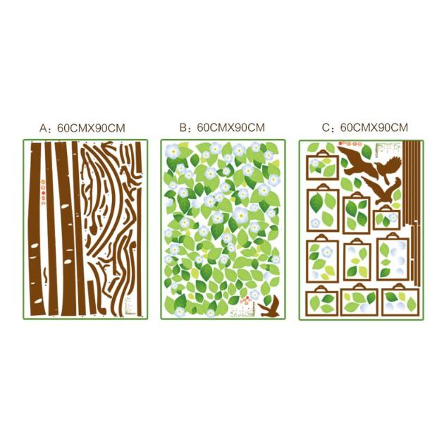 Decal trang trí tường - Cây PHOTO hoa lá 02