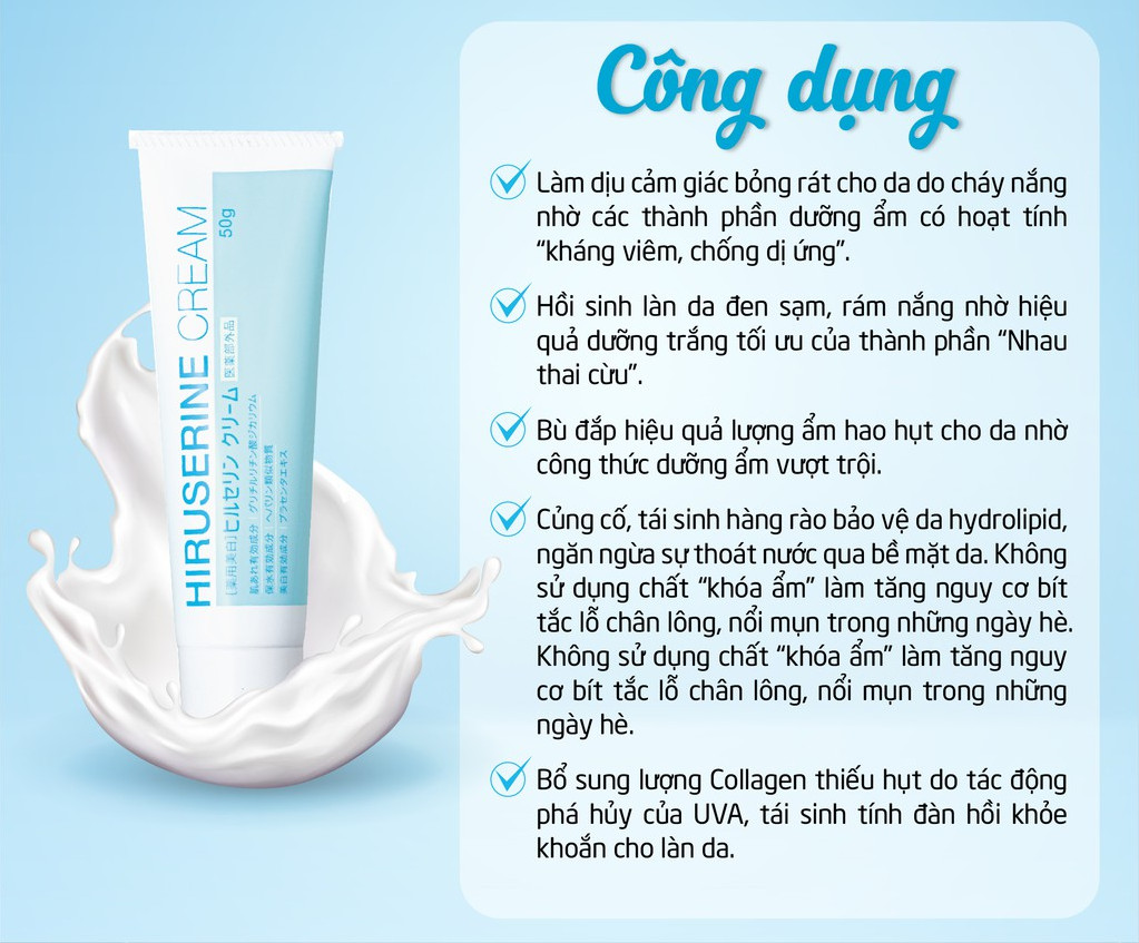 Kem dưỡng ẩm dành cho da khô Hiruserine Cream (50g)