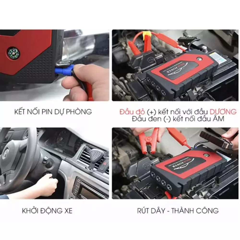 BỘ KÍCH ẮC QUY KIÊM SẠC DỰ PHÒNG HIGHPOWER CHO XE Ô TÔ - KÍCH BÌNH CHO XE HƠI