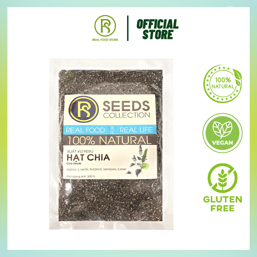 Hạt Chia Đen Real Food (Black Chia Seeds) - 1kg/500g