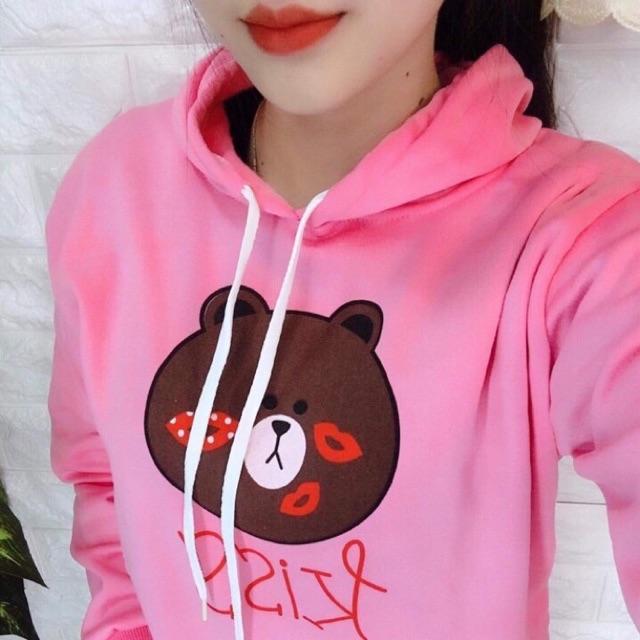 Áo hoodie nữ in hình gấu trúc
