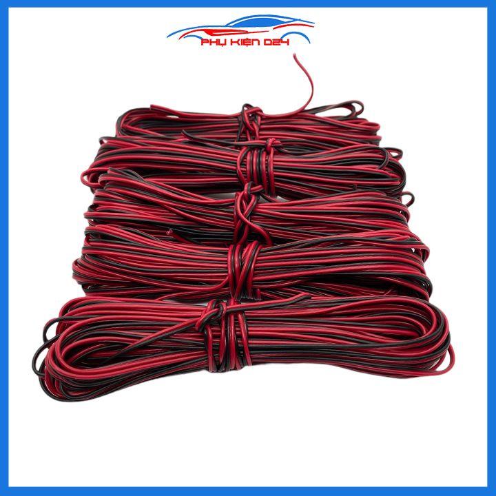 Cuộn 100 mét dây điện đôi đen đỏ đủ loại 18AWG-20AWG-22AWG-26AWG