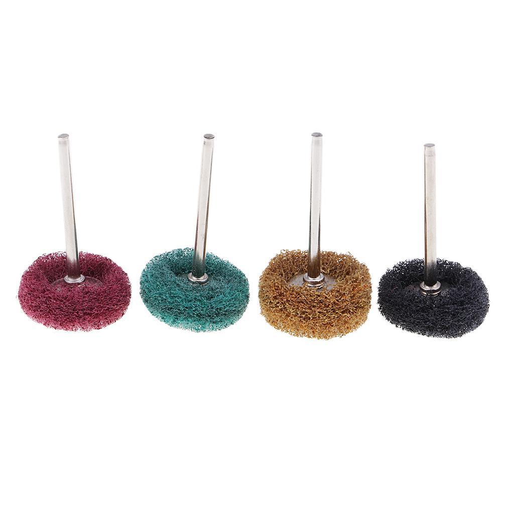 20 Pieces Mini Brush Scouring Pad Abrasive Wheel Nylon Fiber Grinding Sanding Head Buffing Polishing Wheel 1'' 25mm Set For Rotary Tools