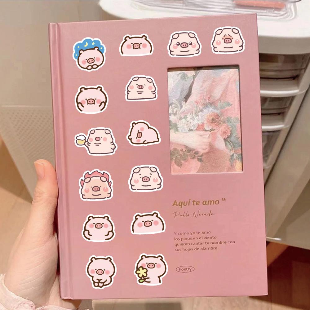 Sticker LỢN HỒNG hoạt hình cute trang trí mũ bảo hiểm,guitar,ukulele,điện thoại,sổ tay,laptop-mẫu S132