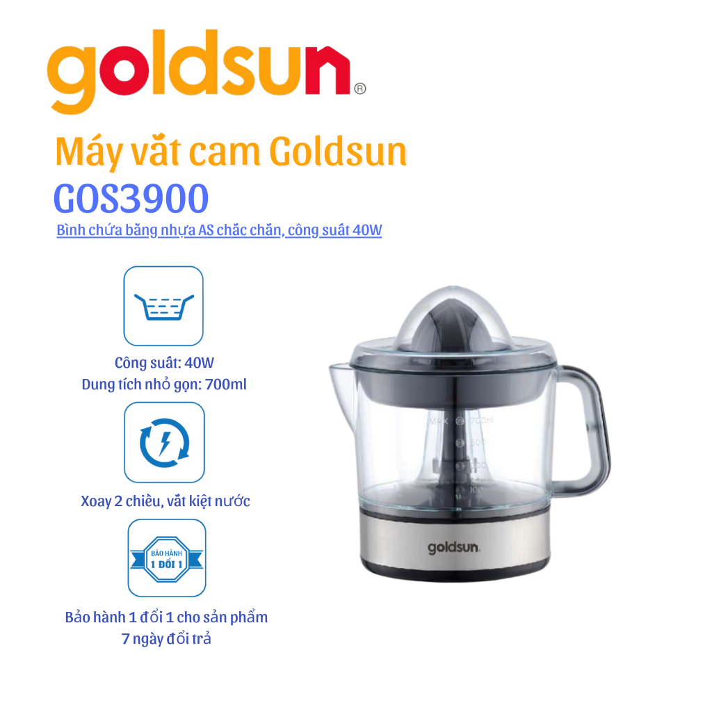 Máy vắt cam Goldsun GOS3900 (0.7L) Hàng chính hãng