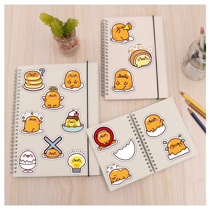 Sticker Trứng lười Gudetama chibi hoạt hình trang trí mũ bảo hiểm,guitar,ukulele,điện thoại,sổ tay,laptop