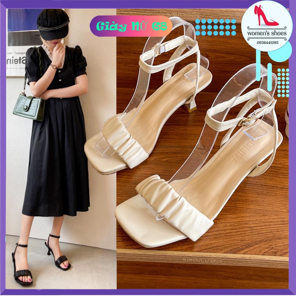 Sandal Nữ Cao Gót Nhọn 5Cm Quai Nhún Hót